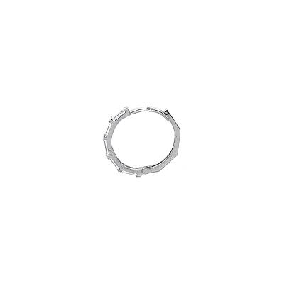Vòng tai tròn hiện đại bằng vàng trắng đính đá zircon
