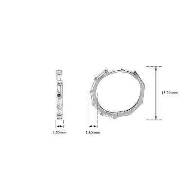 Vòng tai tròn hiện đại bằng vàng trắng đính đá zircon