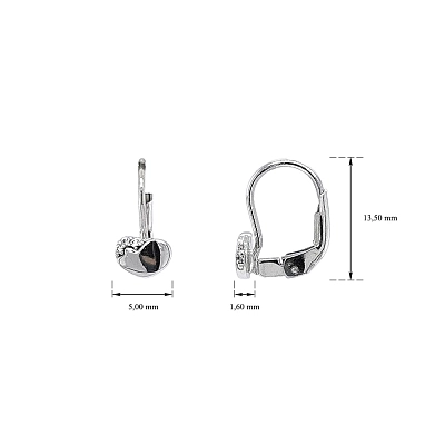 Khuyên tai Sdrce với đá zircon trắng vàng