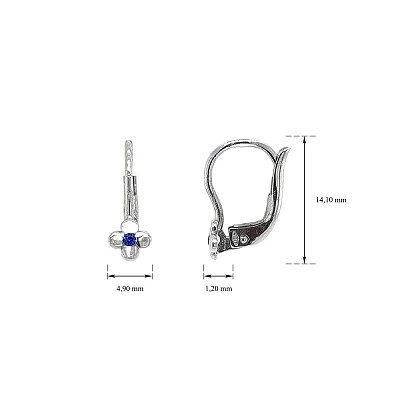 Bông tai vàng trắng hình hoa với đá sapphire