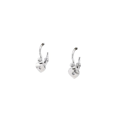 Khuyên tai hình trái tim cho trẻ em với đá zircon