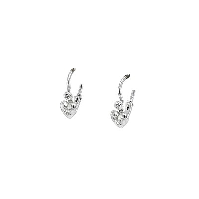 Khuyên tai hình trái tim cho trẻ em với đá zircon