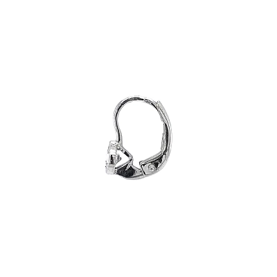 Khuyên tai bằng vàng trắng đính đá zircon trắng