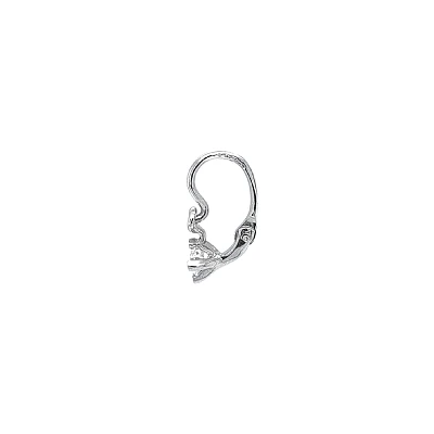 Vòng tai cho trẻ em với đá zircon trắng vàng