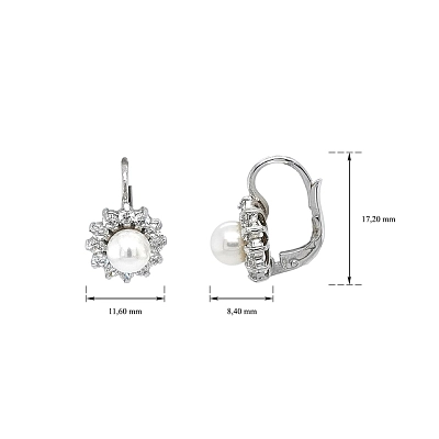 Vẻ đẹp trường tồn của ngọc trai và zircon trong đôi bông tai vàng trắng