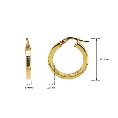 Hoa tai vòng tròn vàng vàng thanh lịch