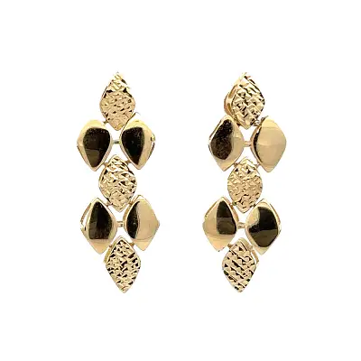 Vòng tai vàng đính đá lủng lẳng