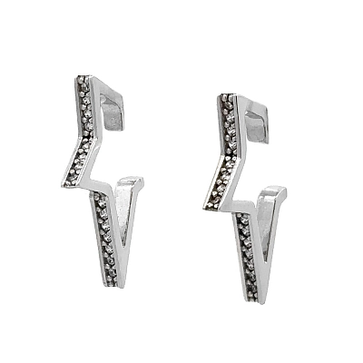 Khuyên tai bằng vàng trắng đính đá zircon trắng