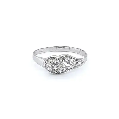 Nhẫn vàng trắng đính đá zircon trắng