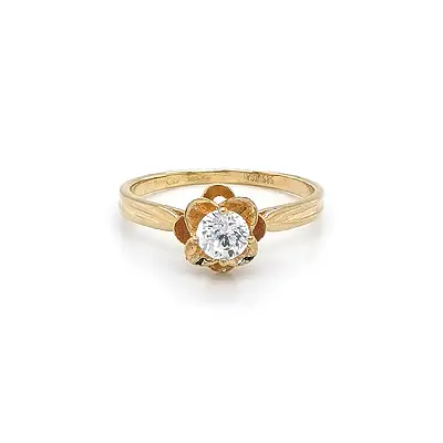Nhẫn vàng hoa với đá zircon