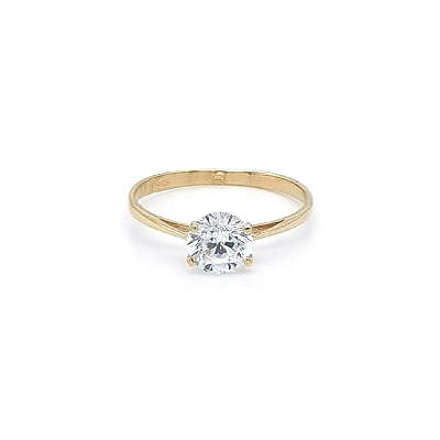 Nhẫn đính hôn bằng vàng với đá zircon