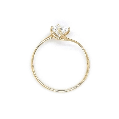 Nhẫn đính hôn bằng vàng với đá zircon