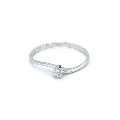 Nhẫn đính hôn bằng vàng trắng và zircon