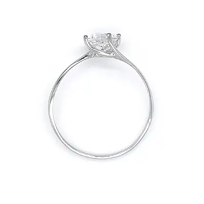 Nhẫn đính hôn bằng vàng trắng và zircon