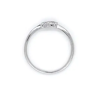 Nhẫn vàng trắng đính đá zircon trắng