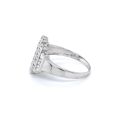 Nhẫn vàng trắng đính đá zircon trắng