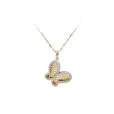 Mặt dây chuyền vàng hình bướm đính đá zircon