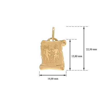 Mặt dây chuyền vàng biểu tượng của Song Tử