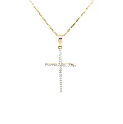 Thánh giá vàng với đá zircon