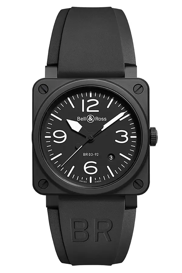 Bell &amp; Ross Mặt số đen mờ BR0392-BL-CE