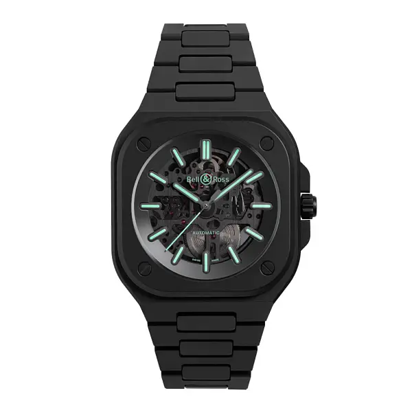 Bell &amp; Ross BR 05 Skeleton Black Lum Ceramic BR05A-BLM-SKCE/SCE