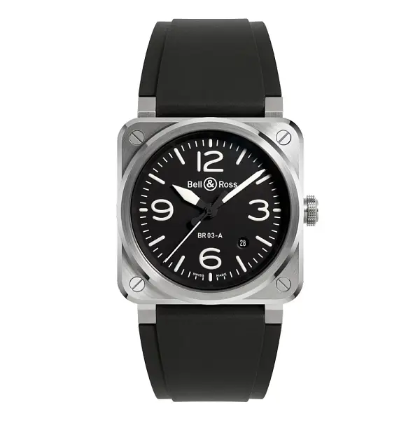 Bell &amp; Ross Mẫu mới BR-03 Thép đen BR03A-BL-ST/SRB