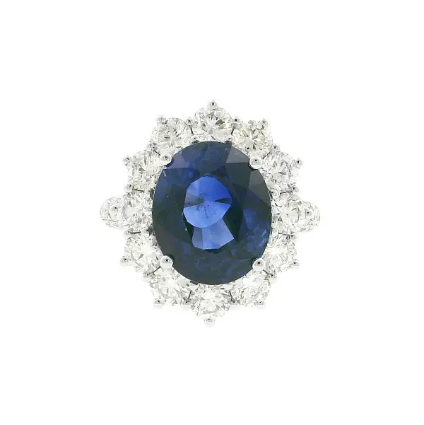 Nhẫn vàng đính sapphire và kim cương