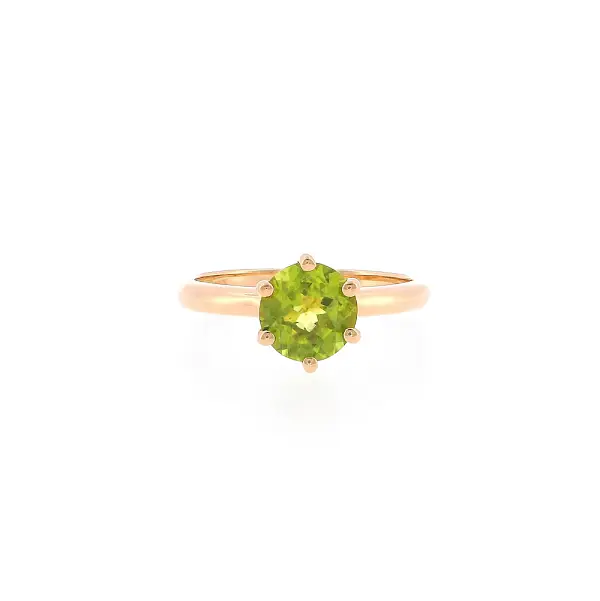 Nhẫn vàng hồng 18K gắn peridot 1,35 ct