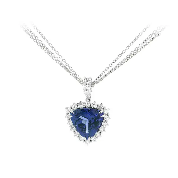 Vòng cổ cao cấp với đá Tanzanite và kim cương lấp lánh
