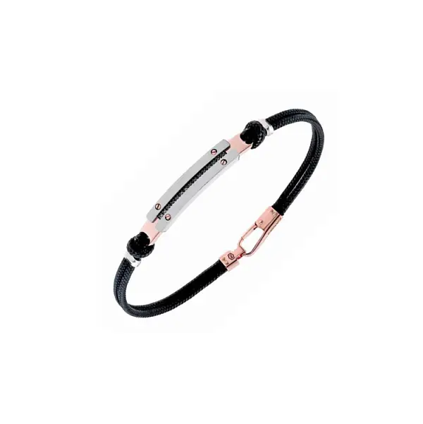 Vòng tay nam Zancan bằng vàng với đá kim cương đen