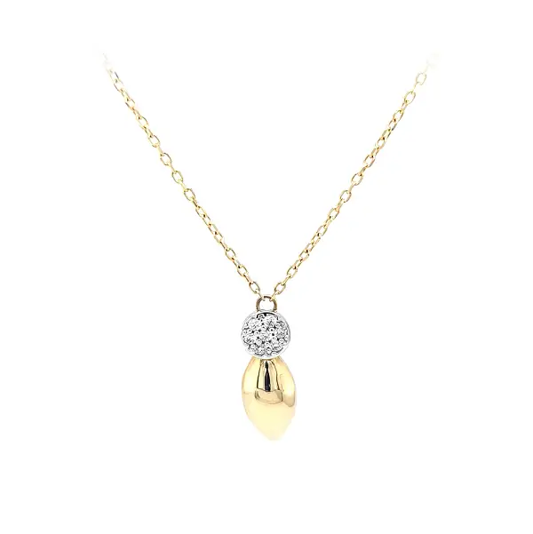 Vòng cổ đính đá zirconia bằng vàng