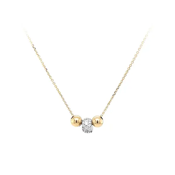 Vòng cổ đính đá zirconia bằng vàng