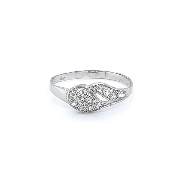 Nhẫn vàng trắng đính đá zircon trắng