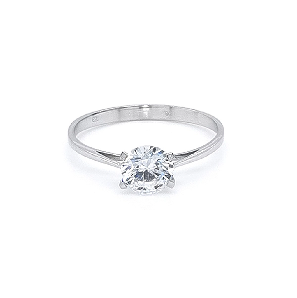 Nhẫn đính hôn bằng vàng trắng và zircon