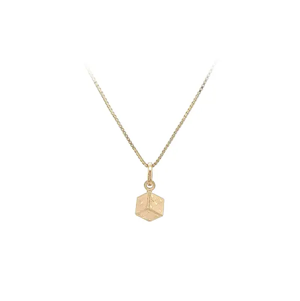 Mặt dây chuyền vàng hình khối lập phương