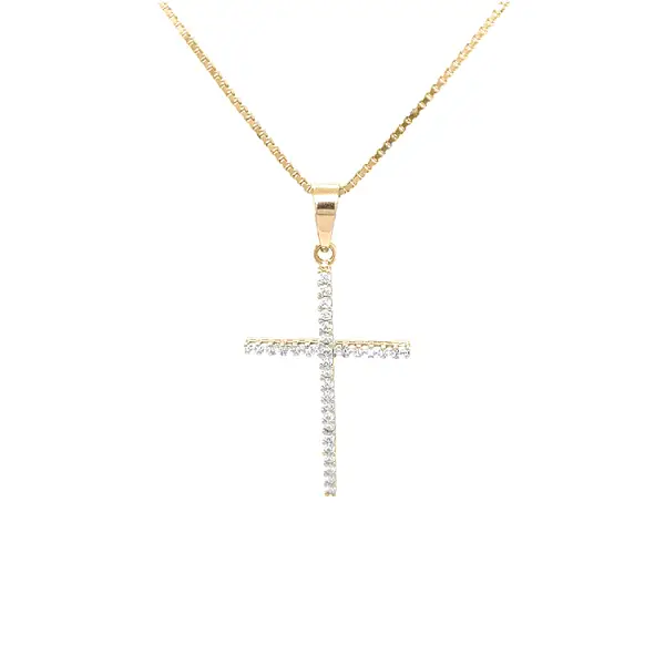 Thánh giá vàng với đá zircon