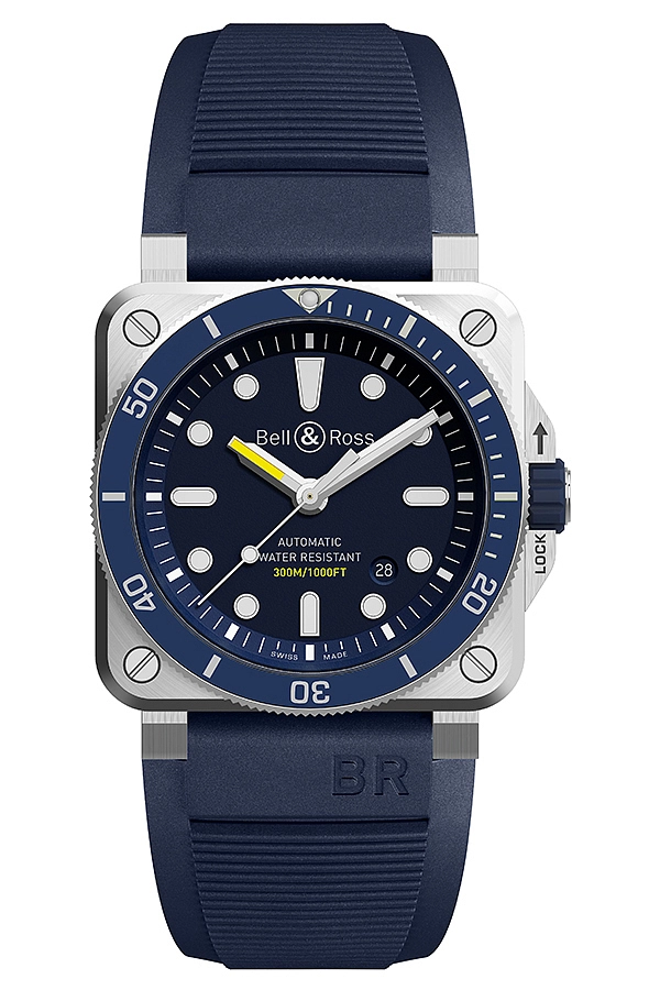 Bell &amp; Ross Diver Xanh BR0392-D-BU-ST/SRB