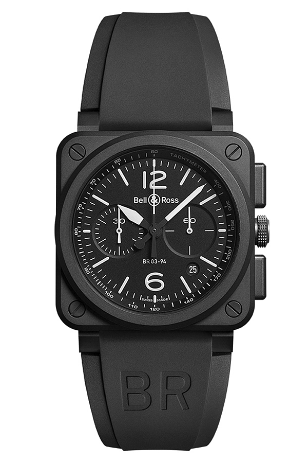 Bell &amp; Ross Mặt số đen mờ BR0394-BL-CE