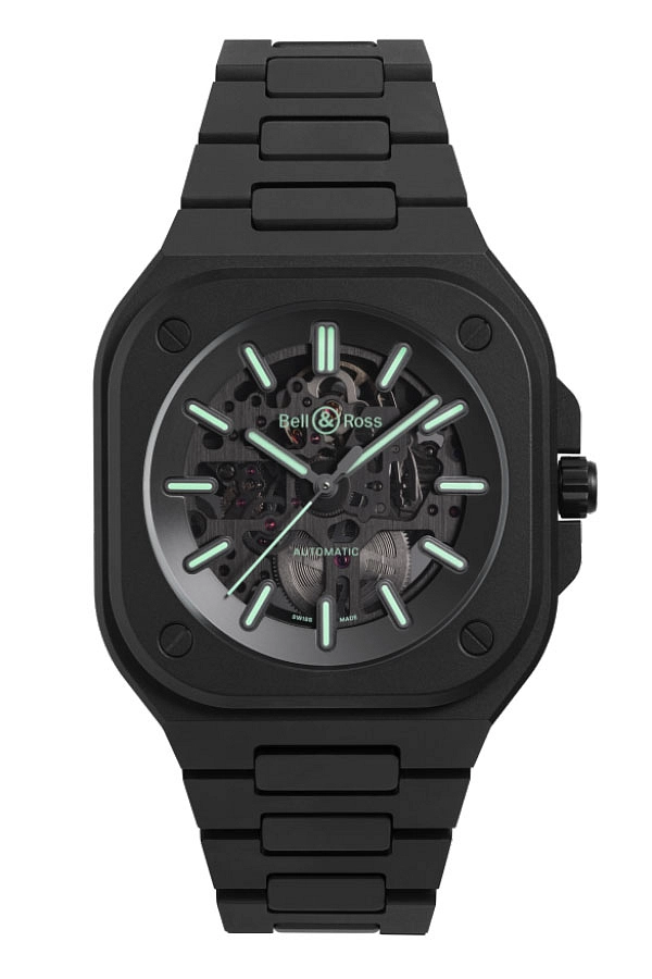Bell &amp; Ross BR 05 Skeleton Black Lum Ceramic BR05A-BLM-SKCE/SCE