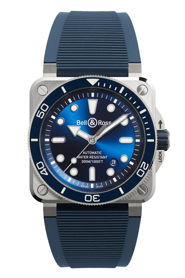 Bell &amp; Ross BR 03 Diver Thép Xanh BR03A-D-BLU-ST/SRB