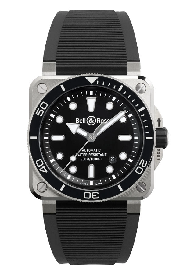 Bell &amp; Ross BR 03 Diver Đen Thép BR03A-D-BL-ST/SRB