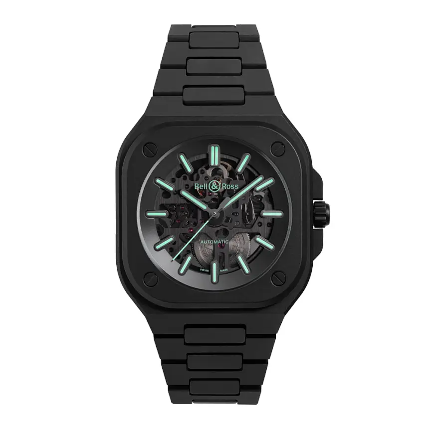 Bell &amp; Ross BR 05 Skeleton Black Lum Ceramic BR05A-BLM-SKCE/SCE