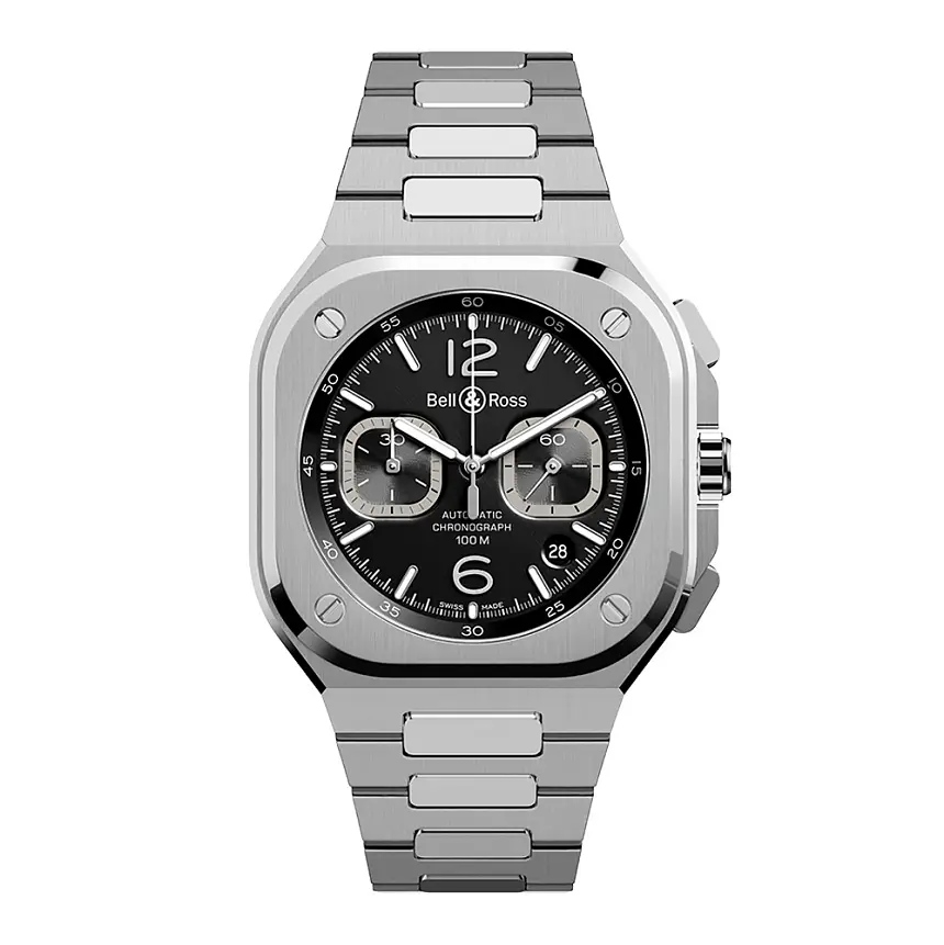 Bell &amp; Ross BR 05 Chrono Đen Thép BR05C-BL-ST/SST