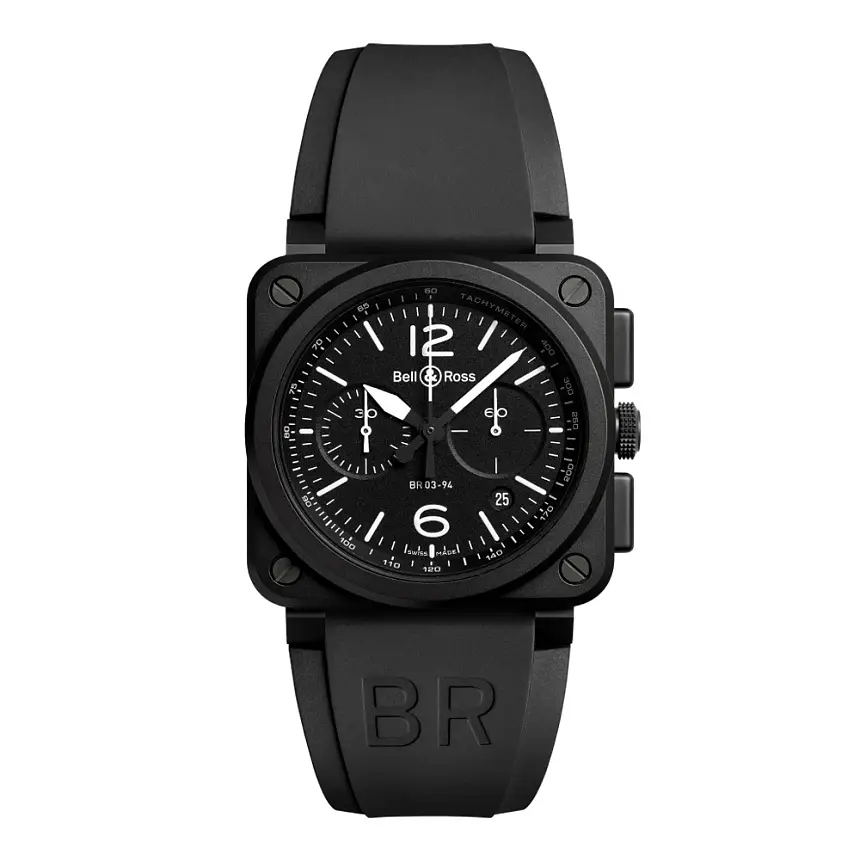 Bell &amp; Ross Mặt số đen mờ BR0394-BL-CE