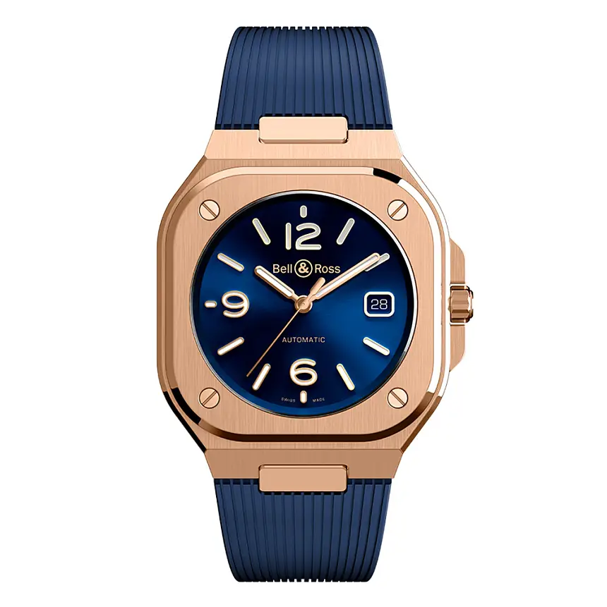 Bell &amp; Ross BR 05 Xanh Vàng BR05A-BLU-PG/SRB