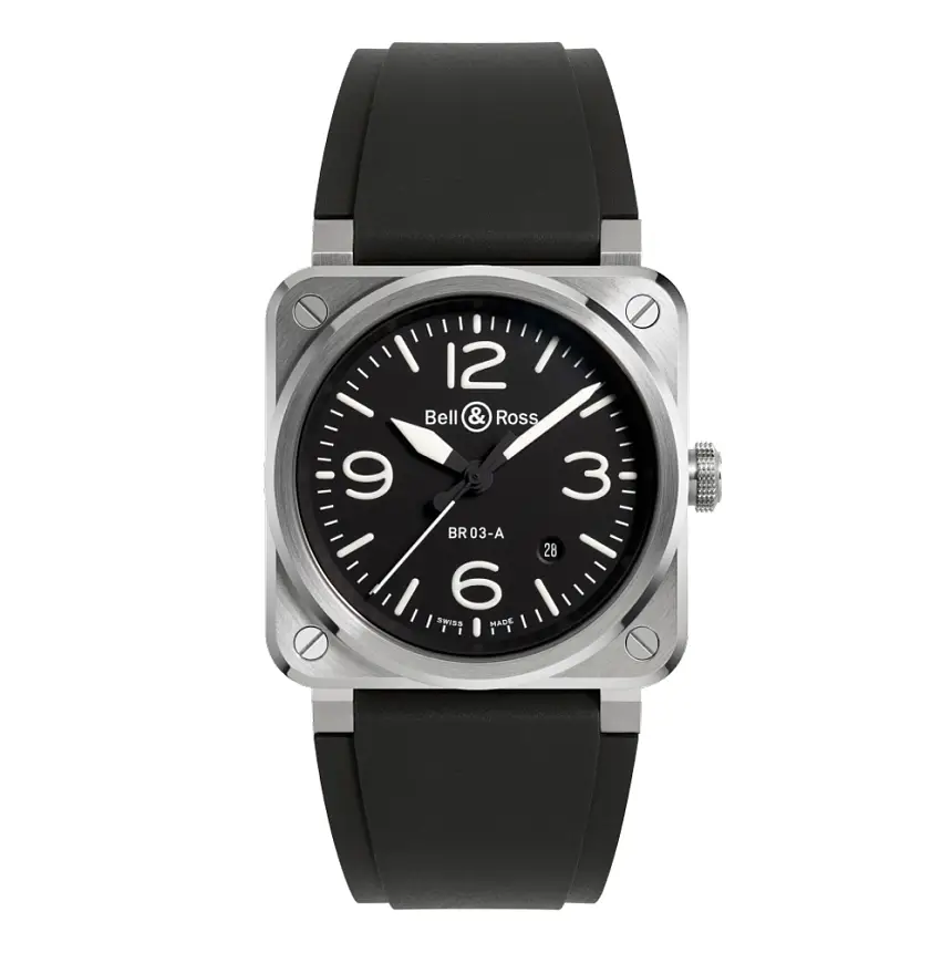 Bell &amp; Ross Mẫu mới BR-03 Thép đen BR03A-BL-ST/SRB