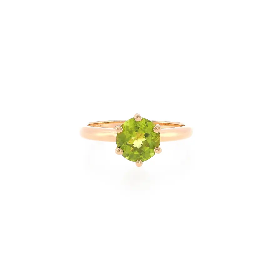 Nhẫn vàng hồng 18K gắn peridot 1,35 ct
