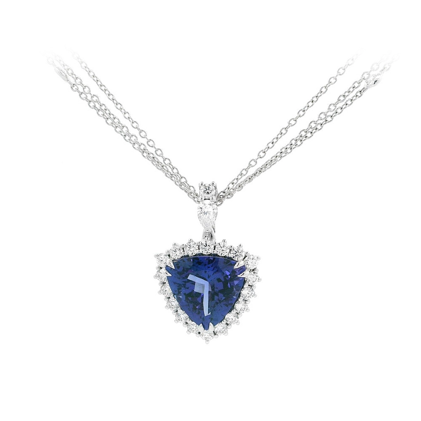 Vòng cổ cao cấp với đá Tanzanite và kim cương lấp lánh