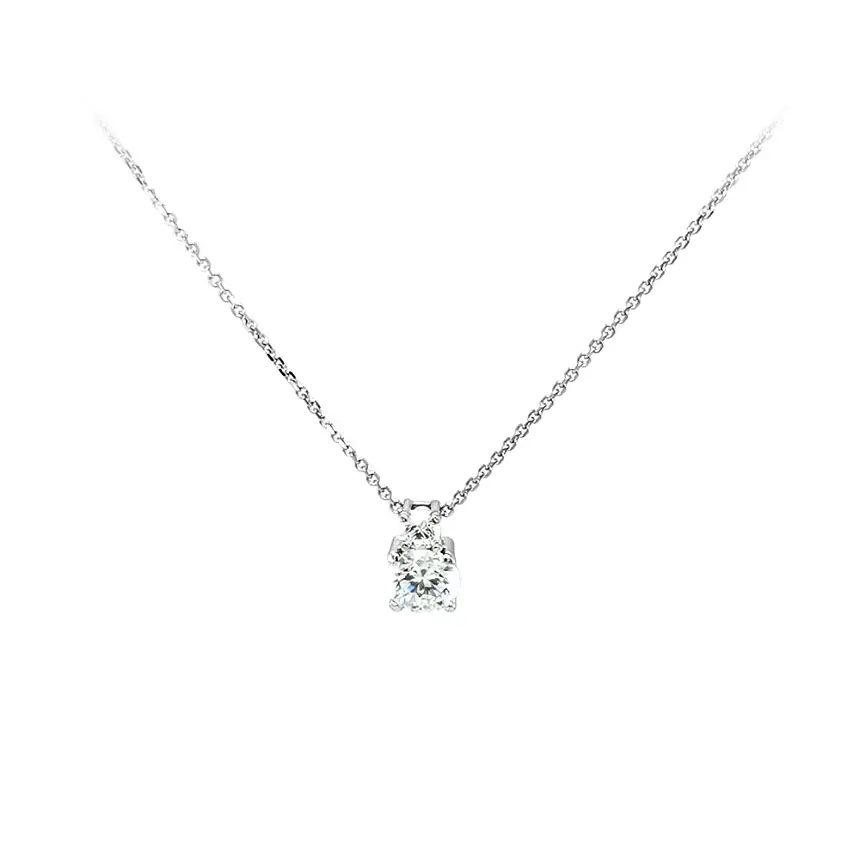 Vòng cổ với đá zircon trắng và vàng trắng