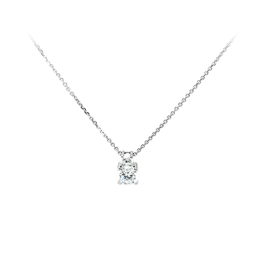 Vòng cổ với đá zircon trắng và vàng trắng